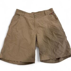 Simms Fishing Products Mens Tan Khaki Nylon Cargo Hiking Fishing Shorts Size M